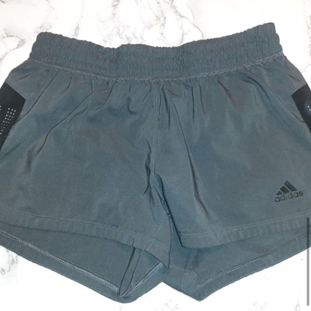 Adidas running shorts small gray elastic waist